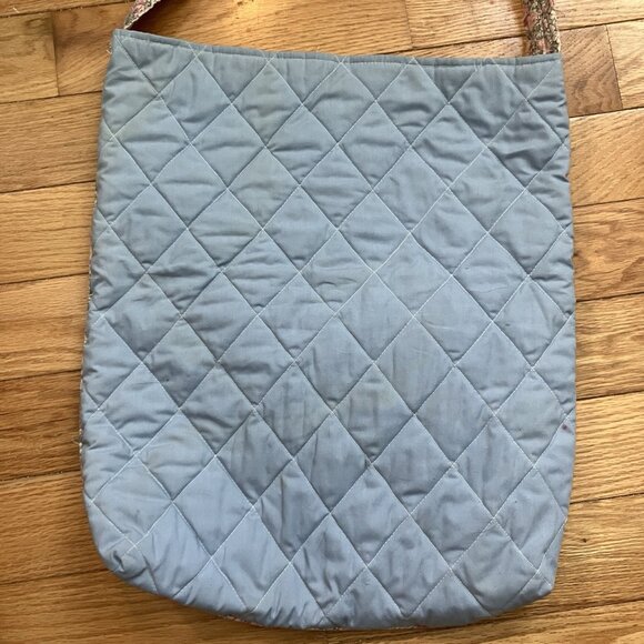 Vintage Handmade Quilted Floral Patchwork Shoulder Tote Bag - Picture 5 of 11
